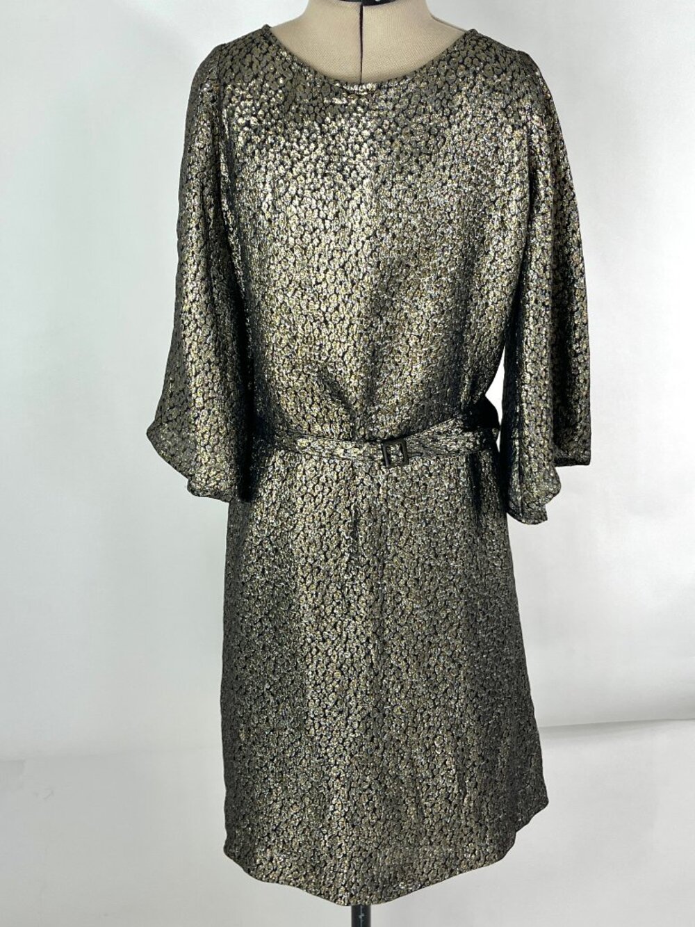 A.P.C. x Vanessa Seward Metallic Silk Lamé Mini Dress Size XS